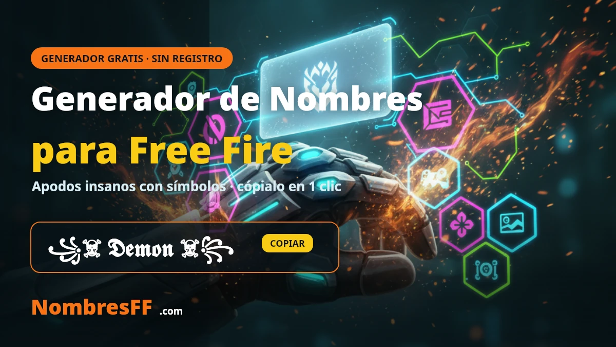 Generador de nombres para Free Fire con s&iacute;mbolos insanos &mdash; NombresFF