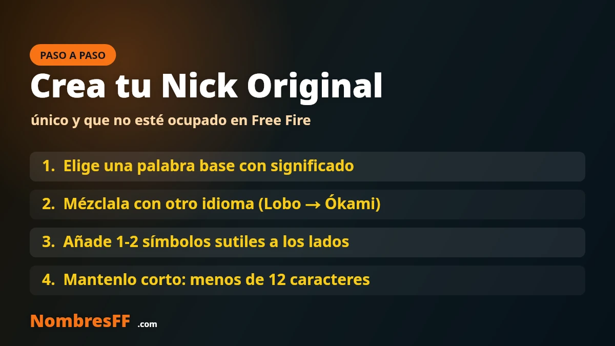 C&oacute;mo crear un nombre para Free Fire original que no est&eacute; ocupado