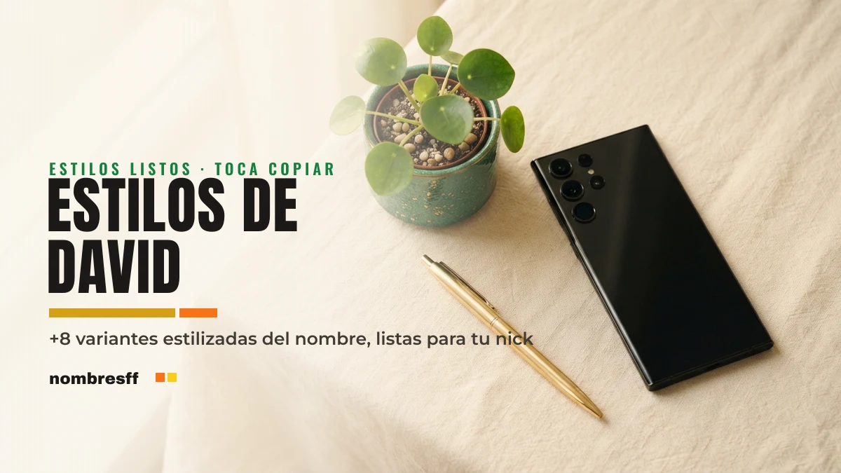 Estilos del nombre David para copiar y pegar en Free Fire