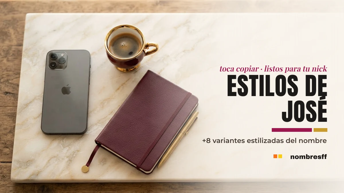 Estilos del nombre José para copiar y pegar en Free Fire