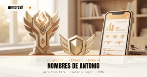Nombres de Antonio para Free Fire con símbolos y letras estilizadas