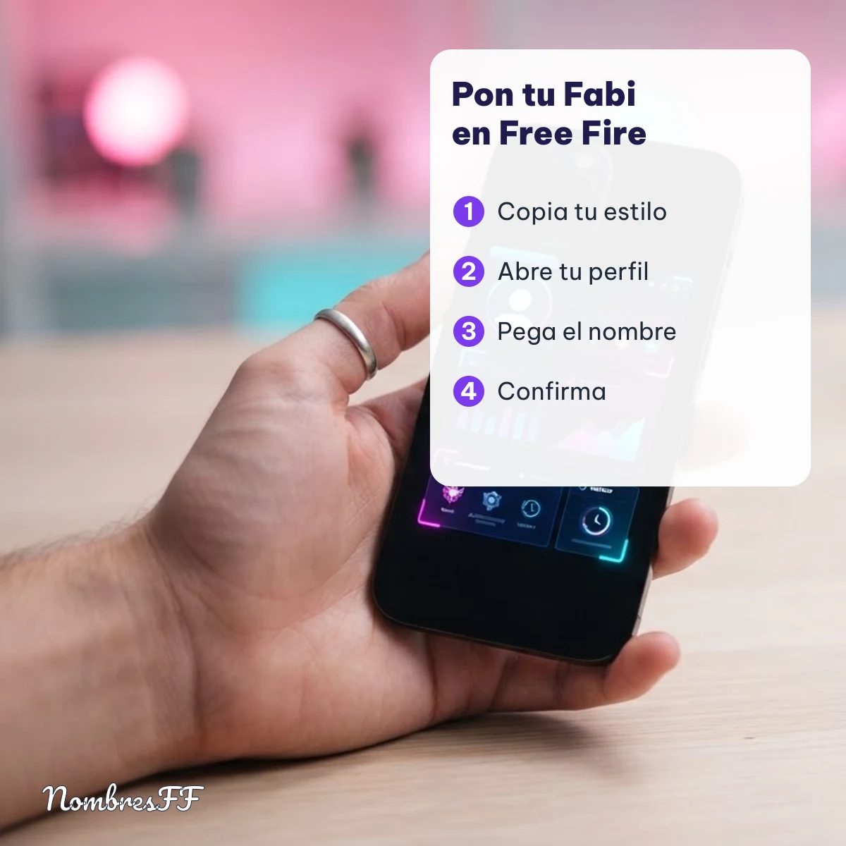 Cómo poner el nombre Fabi en Free Fire paso a paso