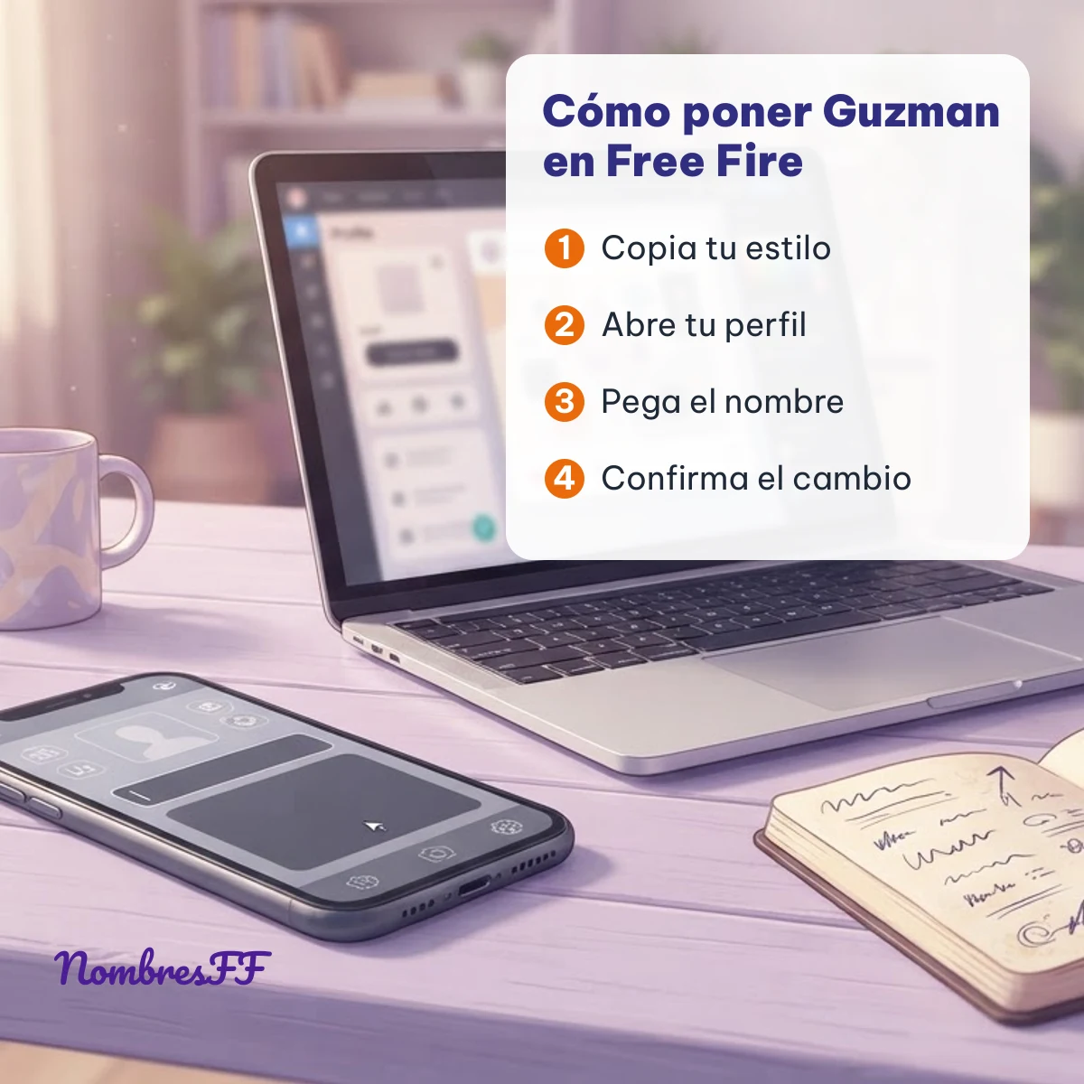 Cómo poner el nombre Guzman en Free Fire paso a paso