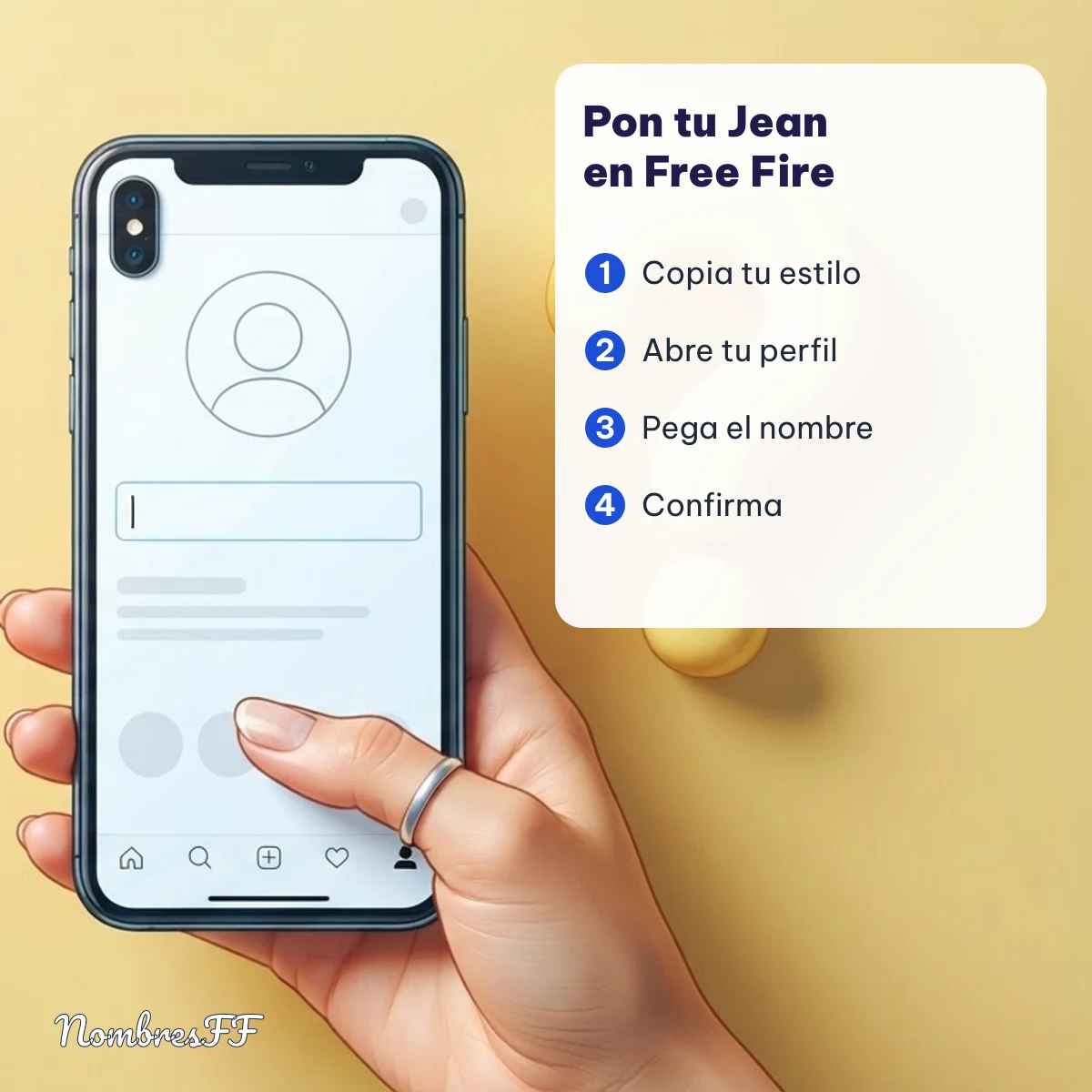 Cómo poner el nombre Jean en Free Fire paso a paso