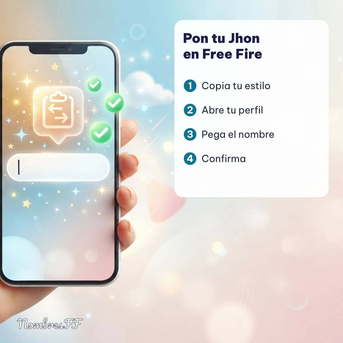 Cómo poner el nombre Jhon en Free Fire paso a paso