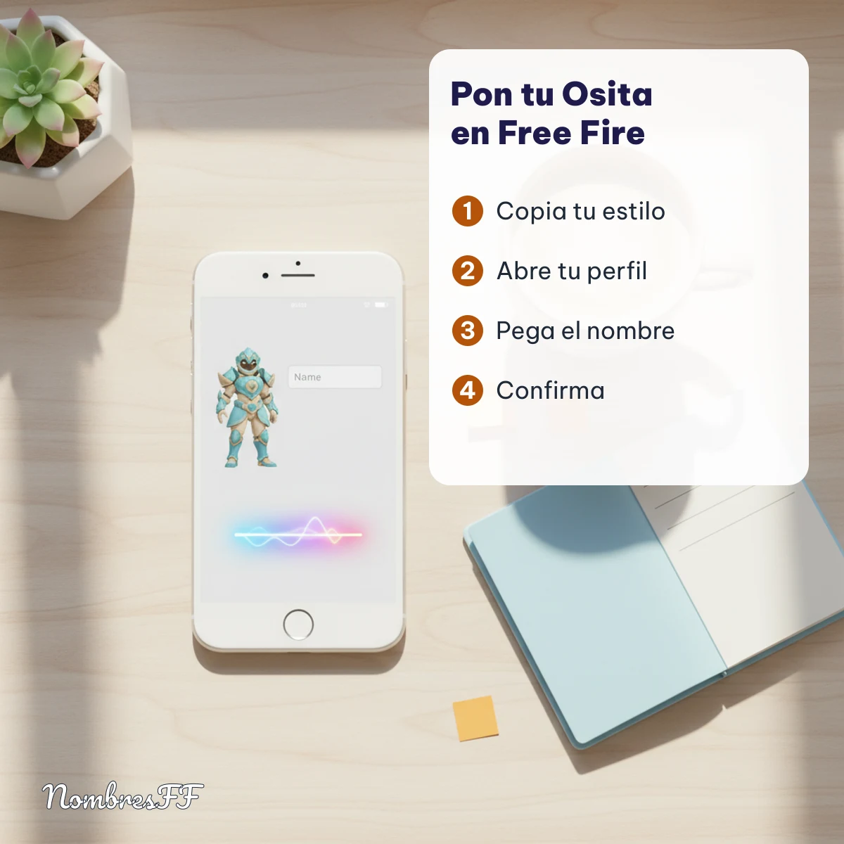 Cómo poner el nombre Osita en Free Fire paso a paso