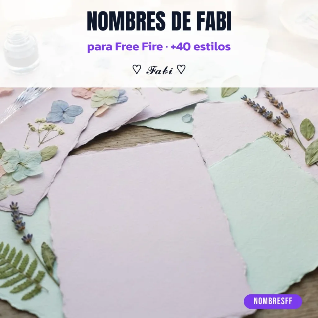 Nombres de Fabi para Free Fire con símbolos